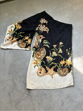 Farm Rio One-Shoulder Seashell and Flower Dress